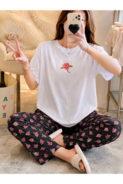 PEMBİŞ HOMEWEAR Zezeyle Wildfree Short Sleeve Pajama Set