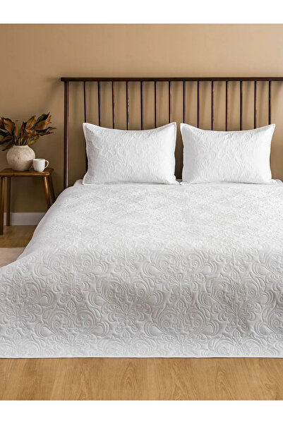 LC Waikiki White Patterned Double Bedspread Set