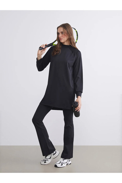 LC Waikiki Black Elastic Waist Flared Women's Sweatpants