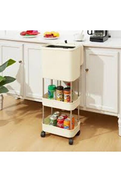 Vivendo Carucior multifunctional cu cos de gunoi, 3 niveluri cu roti 360°, 78...