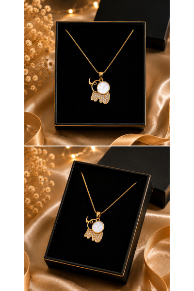 PULİNİN DÜKKANI Elegant Necklace with Elephant Figure – Women's Necklace with...