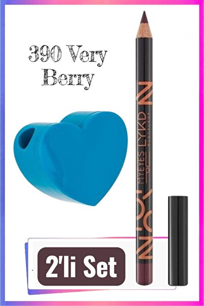 GRATİS 390 Very Berry Göz Kalemi & Mavi Kalpli Keskin Kalemtıraş Seti