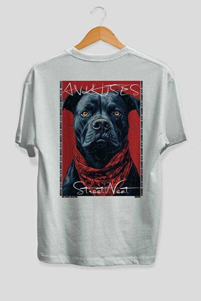 Ankhises Tricou supradimensionat alb cu imprimeu câinele Dog For Love 32, 100...