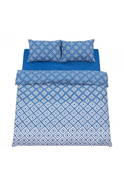 Heinner Set de lenjerie de pat dublă, 100% bumbac, 4 piese, Albastru