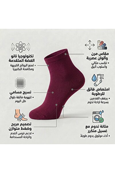DODOLIZA Women Classic Bamboo Comfort Socks with Nano Silver Anti Bacterial M...