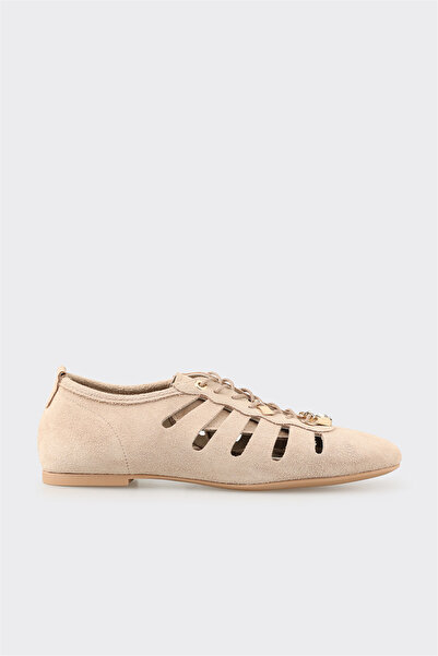 Elle Shoes Bej Deri Kadın Günlük Ayakkabı