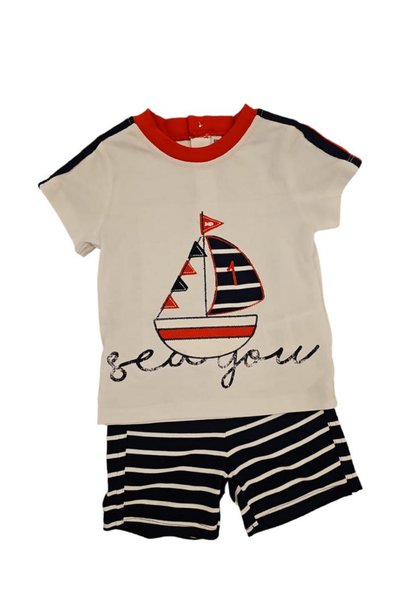 OEM Set 2 piese pentru copii, tricou cu pantaloni scurti, multicolor, imprime...