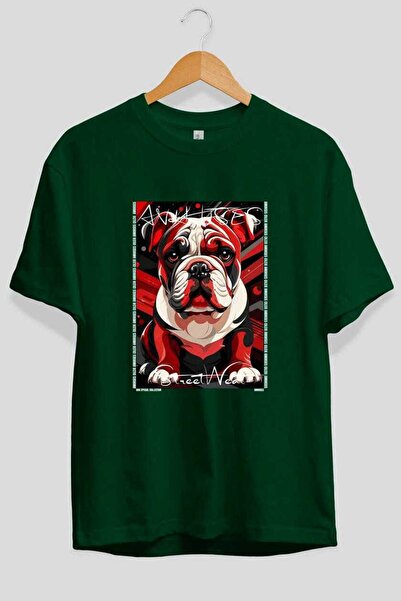 Ankhises تي شيرت Dog For Love 22 باللون الأخضر مطبوع عليه صورة كلب، مصنوع من ...