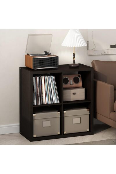 Enjoylifeme 4-Cube Cubicle Record Player Stand with Extra Thick 1.2" Vinyl St...