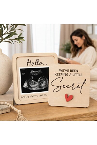 Generic 1 Wooden Pregnancy Announcement Ultrasound Frame Nursery Decor Lift U...