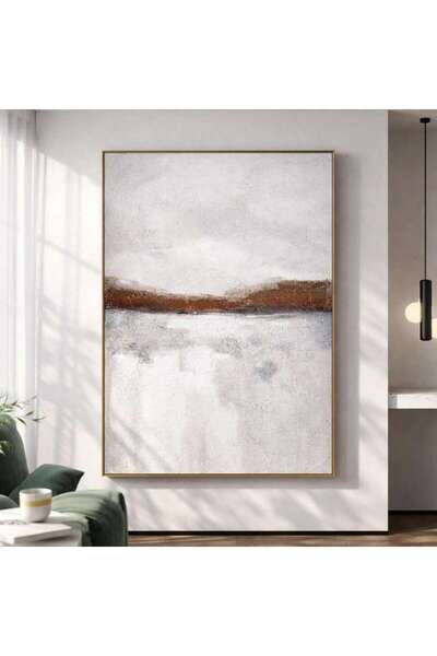 PAN HOME Helia Hand Painted Framed Wall Art 80x120cm - Gold