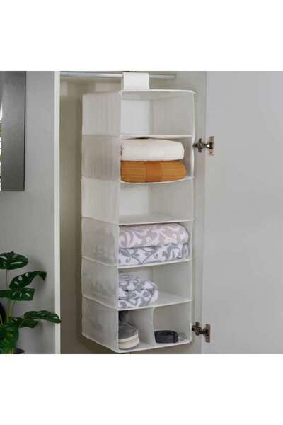 PAN HOME Ease 7-compartment Hanging Organizer 30x30x90cm - White