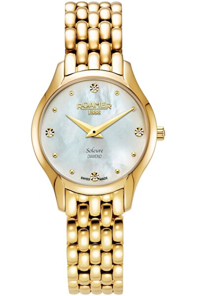 Roamer ceas de damă 547857 48 25 50 — clasic auriu cu diamante