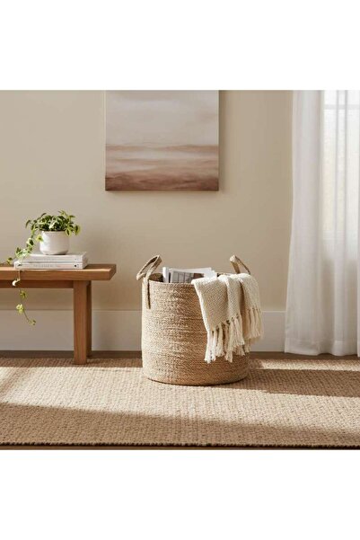 PAN HOME Cyndy Decorative Basket With Handle Dia35x35cm - Natural