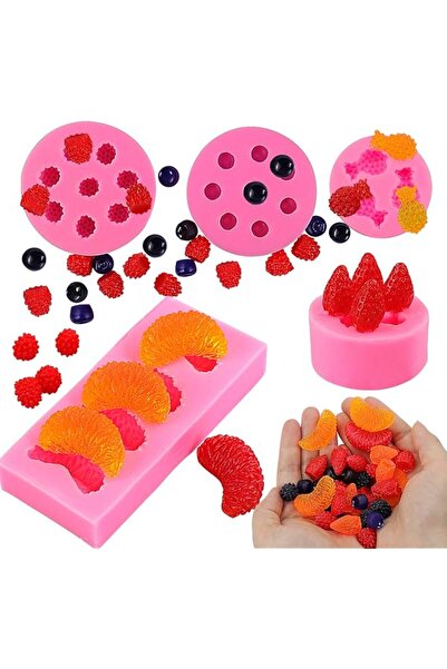 The Bros 5Pcs Fruit Shaped Jelly Molds, 3D Mini Pineapple Strawberry Orange B...
