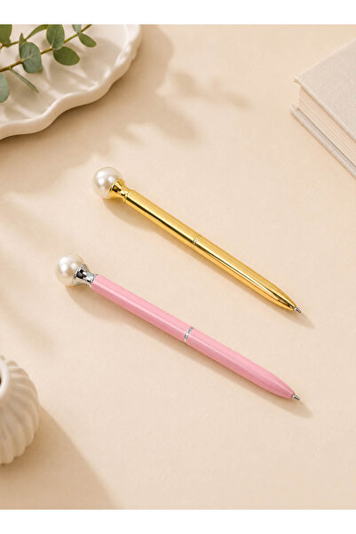 Midi Luxury Pens with Pearl Head - Gold and Rose Gold