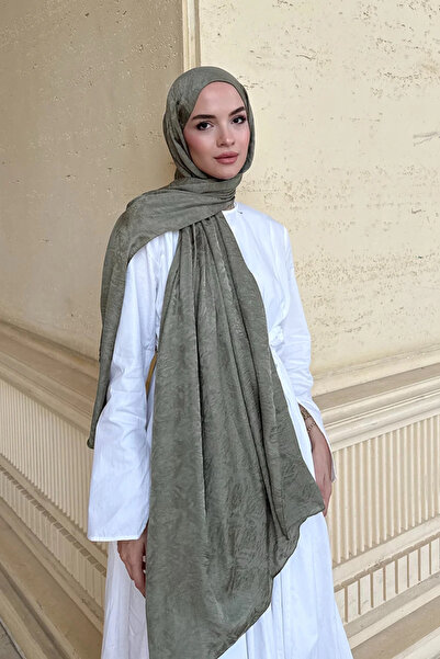 Madame Polo شال جاكار فاخر متوهج - أخضر