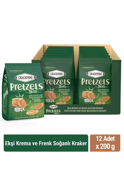 Crackfers Pretzel Ekşi Krema ve Frenk Soğanlı 200 gr x 12 adet