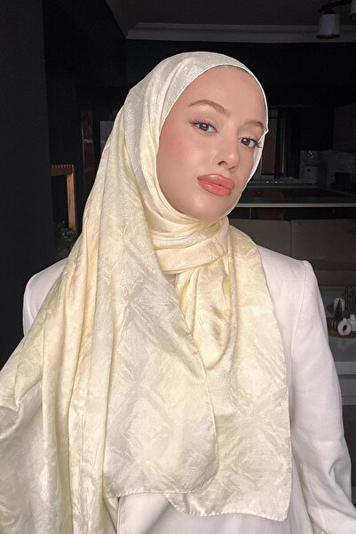 Madame Polo شال جاكار متوهج ممتاز - أصفر