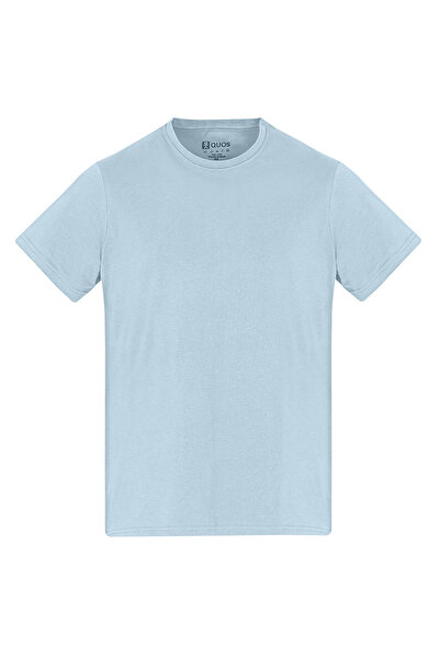 QUOS Men's / Unisex 100% Cotton Crew Neck Basic T-Shirt