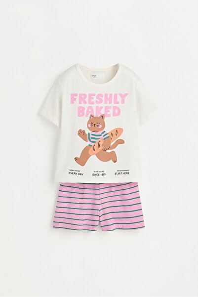 LEFTIES Desenli kısa pijama takımı