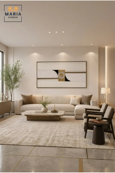 MARIA HOMES Luxury Horizontal Geometric Wall Art – Modern Abstract Framed Art...