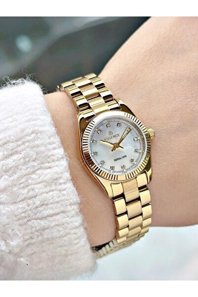 Essence Special Design Steel Cord Gold Color Women Wrist Watch Es6978Mr