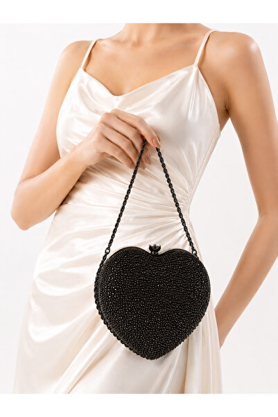 Molie Women's Heart Chain Strap Evening Dress Clutch Bag – Stylish Evening an...