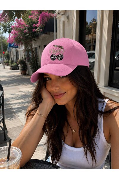 sf collection Cherry Printed Women's Sports Hat - Adjustable Cotton Cap