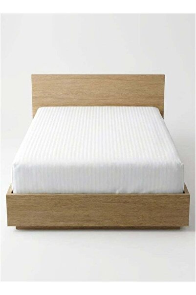 Hotel Linen Klub Twin Fitted Sheet - 100% Cotton 600Tc 1INCH Stripe Sateen We...