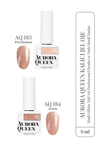 Aurora Queen Kalıcı Jel Oje Simli Glitter Nail Art Profesyonel Pembe ve / AQ-...