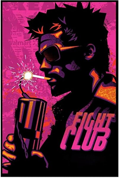 ESSESORIES Fight Club Movie Poster Wall Art Room Decor Self Adhesive