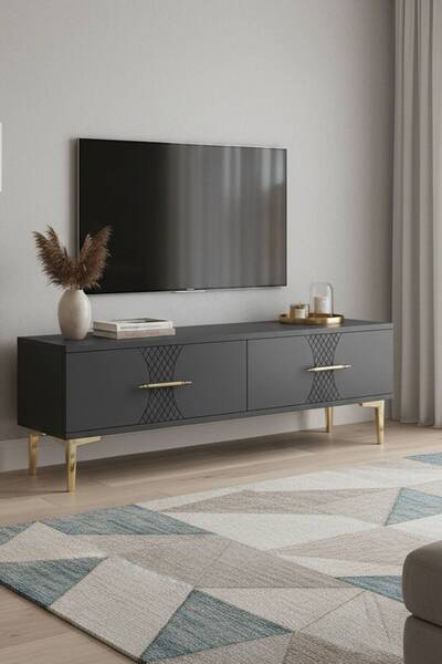 YUMEDİ DESİGN TSA1232A - MERVE TV STAND , TV SEHPASI 120cm ANTRASİT