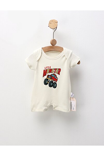 MiniKids Salopeta de vara, Little Monster Truck, ecru