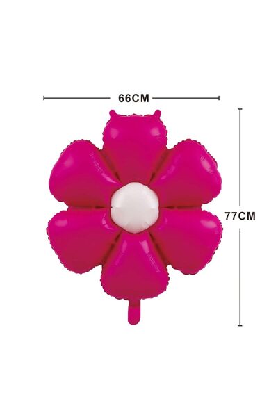 MP Mirific Party Balon metalic în formă de floare, Roz Fuchsia, 77 cm
