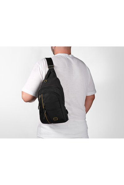 Bagacar Multi-Compartment Waterproof Daily Use Cross Shoulder and Backpack Bag Black