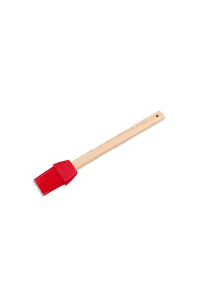 Z Store Pensulă de patiserie din silicon roșu cu mâner din lemn, 23cm