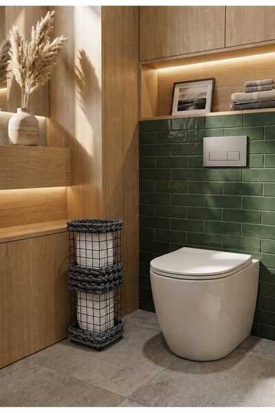 Egindra Wicker Weave Metal Wire Napkin Holder Toilet Paper Basket-Organizer S...