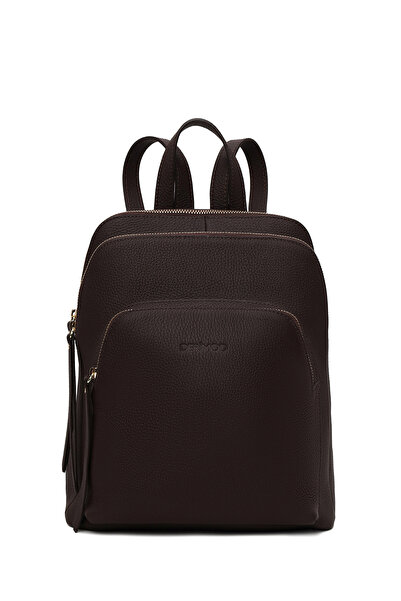 Derimod Women's Brown Leather Backpack 26Pbd2355Ft