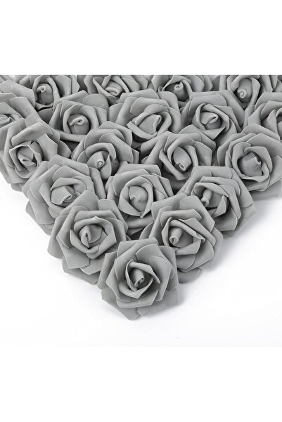 Choice20 50Pcs Gray 30/50Pcs Artificial Bridal Bouquet Foam Rose Flower Head ...