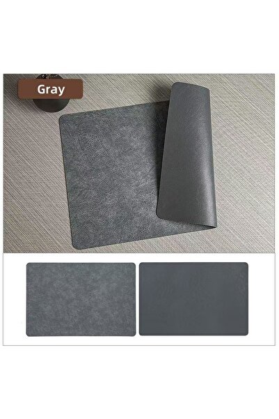 Choice19 4pcs 44.5x30CM Gray Square Imitation Faux Leather Kitchen Dining Tab...