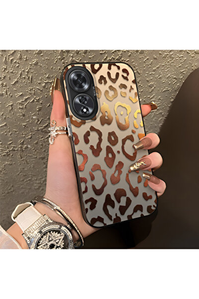SLIMFELT Oppo A60 Uyumlu Lüks çok yönlü leopar desenli kılıf, zarif ve çarpma...