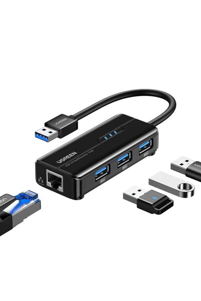 Ugreen Προσαρμογέας Ethernet (20265) - USB σε 3x USB, Θύρα LAN RJ45, Plug & P...
