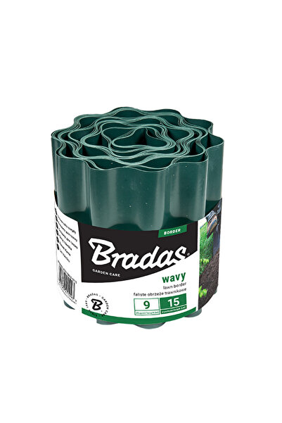 Bradas Separator gazon tip bordură din plastic ondulată, 9m x 20cm, verde