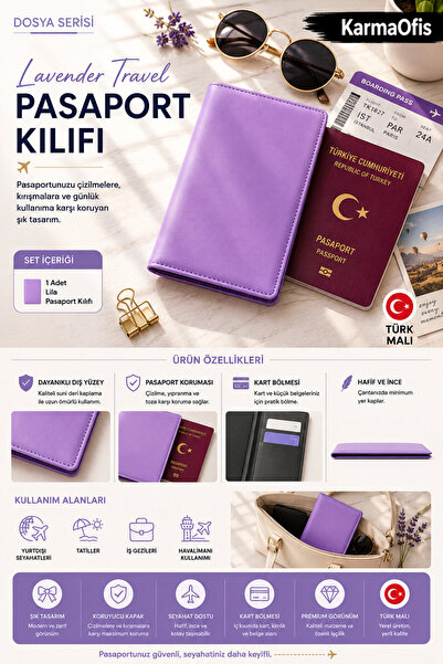 KarmaOfis Lavender Travel Lilac Passport Cover |   Stylish and Protective Pas...
