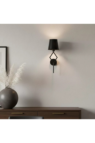 HAMER Modern Black Wall Sconce Light for Hallway Bedroom - E14