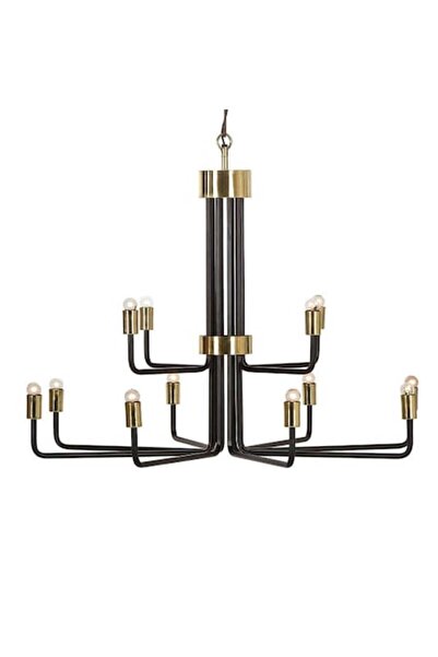Cojom Candelabru King 12, modern/clasic, 12xE14, negru mat cu capace de dulie...