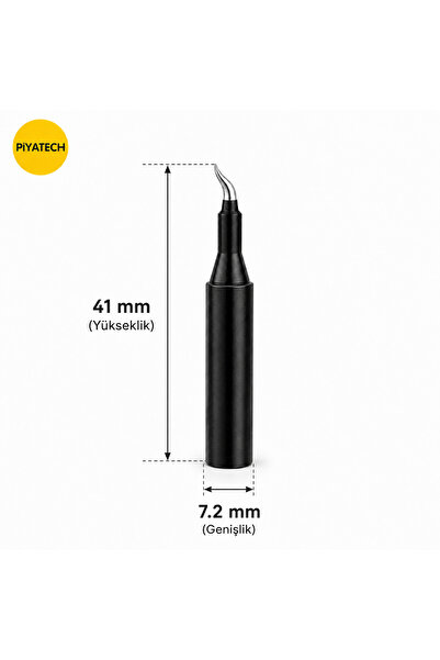 PİYATECH 936 Uyumlu S Tipi Eğri Havya Ucu Kurşunsuz Mikro Lehimleme Ve Telefo...