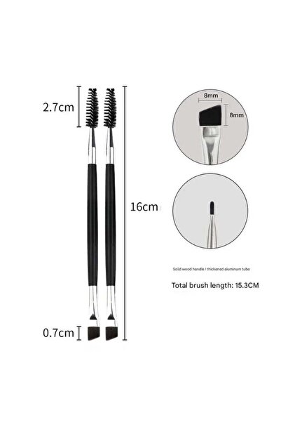 Choice1 Black 2Pcs Soft Eyebrow Brush Eyelash Brush 2 in 1 Professional Conto...