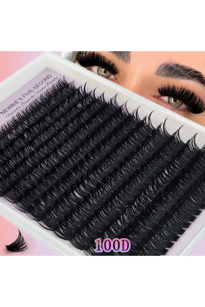 Choice1 MIX 0.07mm D 100D 14 rows of natural Russian curly mink eyelashes 100...